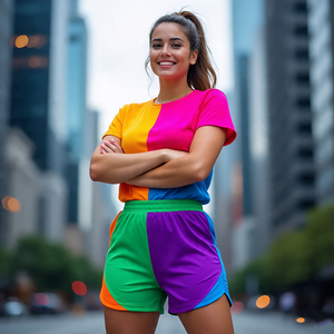 Camiseta de sublimación para mujer, pantalones cortos de dos piezas, conjuntos de pantalones cortos de playa ligeros de verano, camiseta estampada para mujer, pantalones cortos para correr, traje - Product Image 3