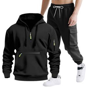Homme Cargo Correspondant Casual Top T Shirts Pants Hoods Outfit Sweatshirt Tracksuits for Mens Hooded - Product Image 5