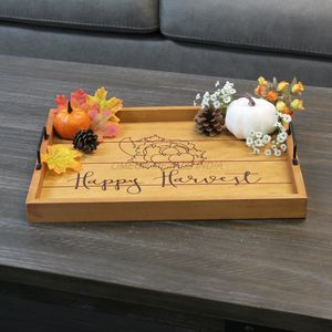 Ensemble de plateaux en bois de couleur mangue naturelle avec forme rectangulaire et charmant This is Us Design idéal pour la décoration intérieure - Product Image 3