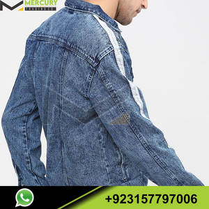 Chaqueta vaquera lisa de manga larga de algodón para hombre, nuevo diseño - Product Image 4