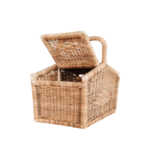 Venta al por mayor de mimbre de ratán cesta de Picnic de mimbre rústico Mochila De Picnic bolsa con cubierta - Product Image 1
