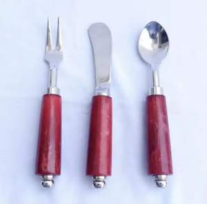 Handmade Elegant Decorative <b>Flatware</b> Cutlery Set with Marble Handle Stainless Steel for Home Kitchen or Wedding Usage - Product Image 2