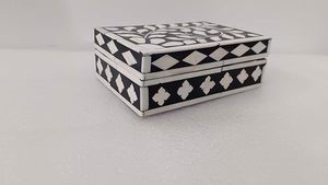 กล่องเครื่องประดับแบบฝังกระดูกสุดหรูพร้อมลวดลายเรขาคณิตสไตล์วินเทจที่เก็บของได้หรูหราสำหรับเครื่องประดับและเครื่องประดับขนาดเล็ก - Product Image 5