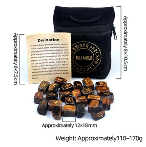 Set di 26 Rune per Divinazione e Meditazione, <span class=keywords><strong>Pietre</strong></span> Curative in Cristallo Naturale con Rune Incise, Include Confezione - Product Image 2