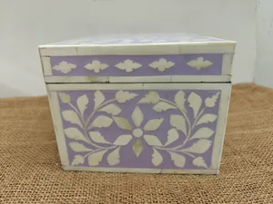 Joyero tradicional con incrustaciones de hueso, almacenamiento artístico para artículos preciosos, joyero con incrustaciones de hueso Floral Vintage al costo más bajo - Product Image 2