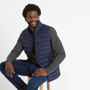 Gilets matelassés d'extérieur pour hommes, sans manches, fermeture éclair sur le devant, poche, gilet matelassé chaud d'hiver coupe-vent avec poche - Product Image 4