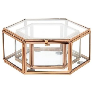 Boîte à bijoux et cosmétique en forme de rectangle de qualité supérieure Nouvelle boîte à bijoux design en métal et en verre de grande qualité - Product Image 6