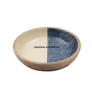 Pegatina Meena diseño cuenco para servir buena calidad hecho a mano ensaladera Venta caliente mesa de madera cuenco de Chocolate - Product Image 1