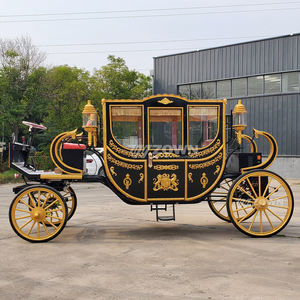 Carruaje de caballos eléctrico negro Carruaje de Caballos Reales Transporte especial Carro de caballos de boda - Product Image 6