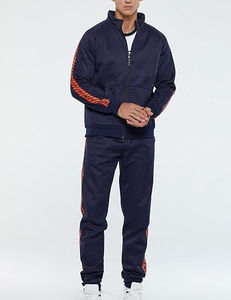 Vêtements de sport personnalisés unisexe pour hommes Ensemble de vestes de survêtement Pantalon droit avec motif solide Coupe ample en jersey de polyester - Product Image 2