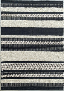 Alfombra Dhurrie de algodón de lana hecha a mano india de estilo marroquí personalizada, diseño antideslizante de rayas cuadradas modernas para uso doméstico en hoteles - Product Image 3