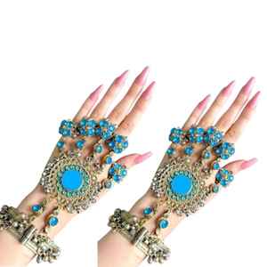 Ensembles de bijoux plaqués argent Antique Vintage Afghani de haute qualité faits à la main personnalisés belle conception pour fiançailles de mariage - Product Image 2