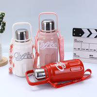 MM Tasse thermos à vide en acier inoxydable 316 de grande capacité poignée portable pour eau/coke pour la maison et l'extérieur