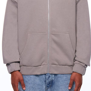 Wholesale Streetwear Zipper <b>Hoodie</b> Terry Cotton Custom Thermal <b>Full</b> <b>Zip</b> <b>Up</b> <b>Hoodie</b> For Men Long Sleeve Basic Cotton Blended - Product Image 5