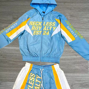 Vente en gros, coupe-vent personnalisé 2025 ensembles courts pour hommes, veste coupe-vent, ensemble short pour hommes en nylon, ensemble coupe-vent - Product Image 1