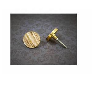 Handmade <b>Gold</b> Brass & Brown Bone Inlay Cabinet Door Knob Modern Cupboard Door Handle Bone <b>Drawer</b> <b>Pulls</b> Knob Furniture Bone Knob - Product Image 2