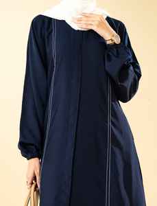 Túnicas Holgadas de Malasia, Abaya Musulmana Fresca, Vestido de Otoño 2025, Nuevo Vestido Largo Informal y Elegante con Estampado Floral y Pañuelo para el Verano - Product Image 4