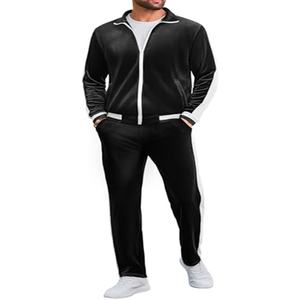 Trajes Deportivos de Terciopelo _ Trajes Deportivos de Terciopelo de Moda 2025, Traje de Dos Piezas con Cremallera, Trajes Deportivos de Terciopelo - Product Image 1