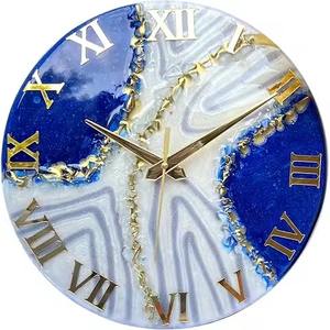 Top Selling Custom Handmade Modern Minimalist Wall <b>Clock</b> Single Face Epoxy Resin Wood for Home Office Decorative Needle Display - Product Image 6