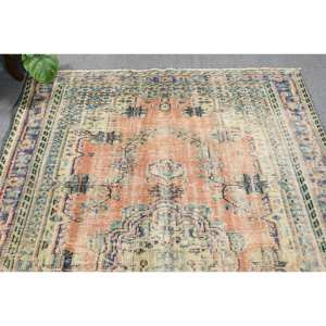 Classique Orange Beige 5.4x8.5 pieds tapis turc laine PP Patchwork Design pour salon couloir entrée Rectangle rayé Latex - Product Image 4