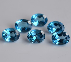 Topaze bleue suisse naturelle, taille ovale 5x7mm, facettée - Topaze bleue suisse ovale non montée - Product Image 6