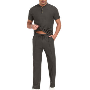 Conjunto de camiseta y pantalón de verano para hombre hecho a medida al por mayor 100% material de algodón conjunto de chándal de verano para hombre - Product Image 6