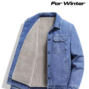 Dernier design de veste en jean slim fit avec laine pour unisexe, décontractée, tendance, vêtements d'extérieur confortables, tissu denim d'hiver - Product Image 6