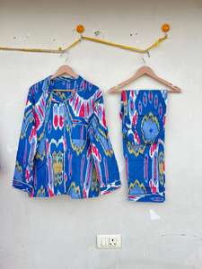 Femmes indiennes élégantes 100% coton fait à la main imprimé fleuri vêtements de nuit de luxe décontracté popeline matin marche vêtements printemps été - Product Image 4