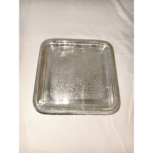 Oval Silver Serving <b>Tray</b> Beverages Display <b>Tray</b> With Artwork on Sale for Home Hotel Kitchenware Tabletop Supplies - Product Image 4