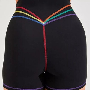 Pantalones cortos de ciclismo personalizados para mujer, pantalones cortos negros de cintura alta para yoga y motorista, pantalones cortos para mujer, mallas para mujer - Product Image 6