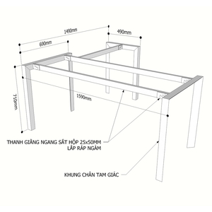 Trian Concept Assembly System HCTA017 L-Shaped Table Legs for 160x150cm <b>Computer</b> <b>Desks</b> - Product Image 2