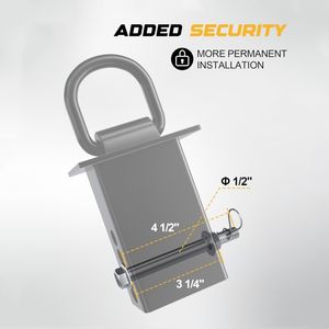 Anneau <span class=keywords><strong>en</strong></span> <span class=keywords><strong>D</strong></span> amovible pour remorque, robuste, 16 200 lb, avec boulon de sécurité et écrou de fixation pour camions à plateau et remorques, lot de 4 - Product Image 6