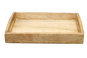 Plateau de service en bois de manguier pour cuisine de ferme Plateau de service en bois avec imprimé floral artistique traditionnel fait à la main à bas prix - Product Image 5