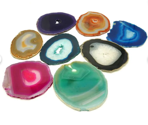 ALIF CRISTAL ET AGATE Cristal de guérison personnalisé tranches d'agate sous-verres teints pierre dalle décoration table sous-verre - Product Image 4