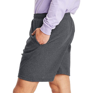 Short de course de sport décontracté 100% coton pour hommes, vêtements d'été en coton doux, avec patch, décorations, motif uni - Product Image 2