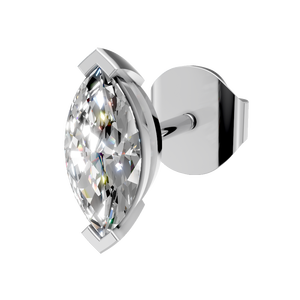 Classic VVS <b>Moissanite</b> Stud Marquise Cut <b>Earrings</b> 14K Solid Gold Rhodium Plated Anniversary Wedding Party Gift for Men Women - Product Image 5