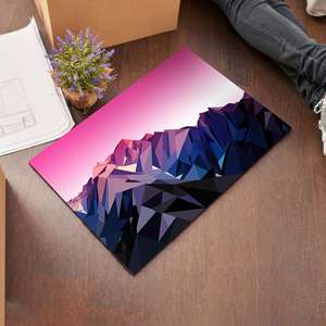Polygon Mountain Landscape <b>Rug</b>, Pink <b>Rugs</b>, Mountain <b>Rugs</b>, View <b>Rug</b>,<b>Chenille</b> <b>Rug</b> - Product Image 2
