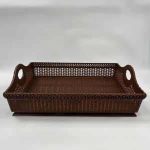 Rattan Look Large <b>Plastic</b> <b>Basket</b> for Food & Tools Storage Adjustable Design Virgin PP Material OEM/ODM Supply From Vietnam - Product Image 2