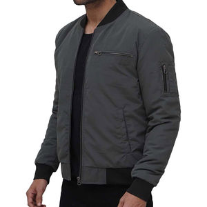 Vêtements personnalisés pour hommes, veste bomber décontractée pour l'hiver et l'automne, couleur unie, col montant, coupe ajustée, imperméable, séchage rapide - Product Image 3