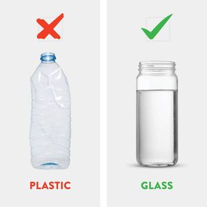 Bottiglia da viaggio in vetro da 16 once, confezione da 6 barattoli Mason con tappo in plastica - Product Image 3