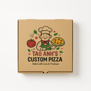 Emballage de boîte à pizza de qualité supérieure Boîtes kraft imprimées personnalisées pour la livraison et à emporter - Product Image 1