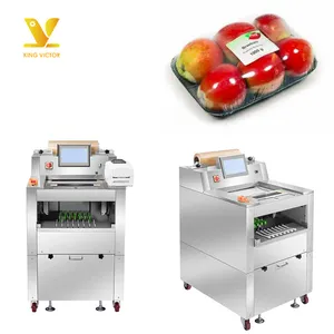 KV Apple packing machine/Fruit vegetable Cling film tray or without tray wrapping machine