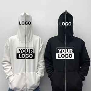 Fabricant de sweats à capuche boxy, logo personnalisé, 360 grammes, 100% coton, fermeture éclair intégrale, broderie, style streetwear, unisexe, sweats à capuche oversize à fermeture éclair - Product Image 1