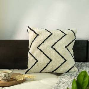 ปลอกหมอนอิงผ้าฝ้าย18X18นิ้วสไตล์โบฮีเมียนสไตล์โมร็อกโกซิกแซกปักหมอนอิงสำหรับใช้ในบ้าน - Product Image 1