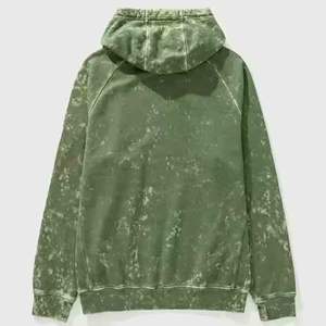 Vente en gros Sweat à capuche imprimé délavé à l'acide Vintage 100% coton Streetwear surdimensionné sans ficelle avec fermeture éclair pour hommes pour l'hiver - Product Image 3