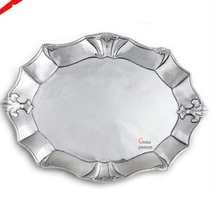 beautiful look <b>golden</b> finished oval shape serving tray for hotel restaurant and <b>bar</b> - Product Image 4