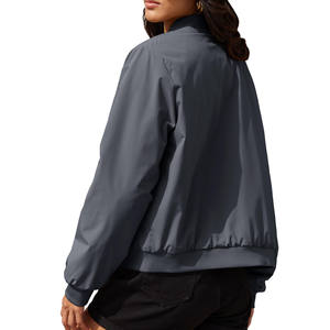 Chaqueta de Mujer Cálida, Estilo Bomber, Sensación de Lujo, Transpirable, para Exteriores, Estilo Sólido, Manga Larga, con Bolsillos Delanteros - Product Image 4