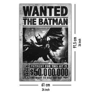 Affiche de style moderne Batman Arkham Origins « Batman recherché 50 000 000 $» sur toile pour utilisation murale - Product Image 2