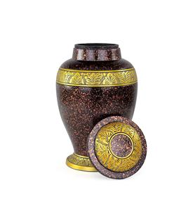 Urnas de cremación de metal de aluminio para cenizas y restos mortales | Hermosas urnas hechas a mano para humanos y mascotas (mármol marrón) - Product Image 6