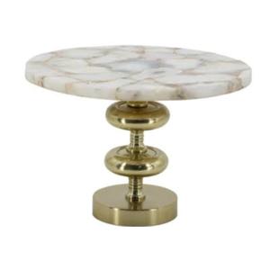 Magnifique support de service pour gâteau aux fruits de forme arrondie avec dessus en marbre blanc pour les fêtes de Noël et autres occasions de décoration - Product Image 3